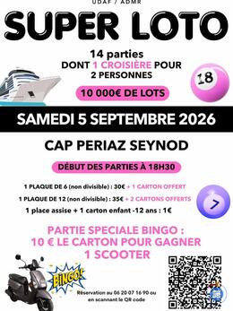 Affiche du loto Super Loto ADMR du 5 septembre 2026