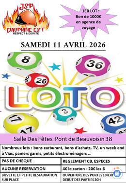 Affiche du loto Loto des jeunes sapeurs pompiers du dauphine est