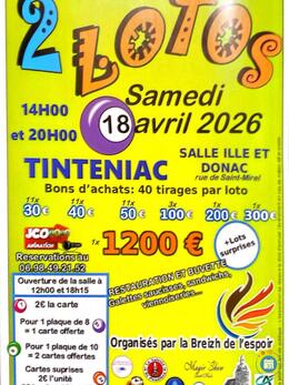 Affiche du loto 2 supers lotos La Breizh de L'Espoir avec JCO