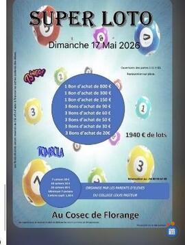 Image du loto Super loto des parents d'élèves du Collège Louis Pasteur