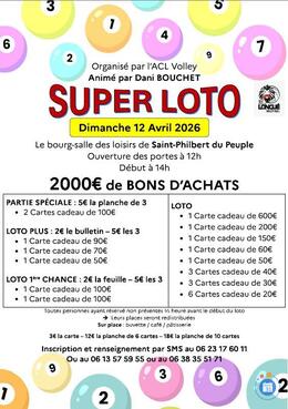 Affiche du loto Loto Dani Bouchet salle des loisirs saint philbert du peuple