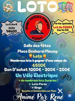 Affiche du loto Super loto jeunes sapeurs pompiers plouay