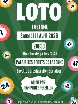 Affiche du loto Super loto bingo du labenne basket