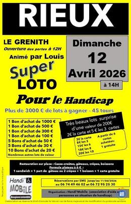 Affiche du loto Super loto pour le handicap