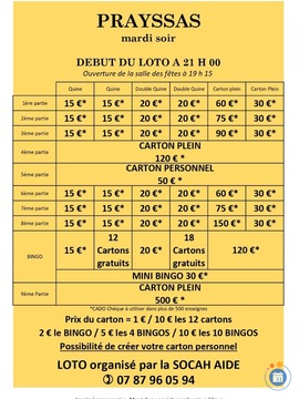 Image du loto Loto de la socah aide
