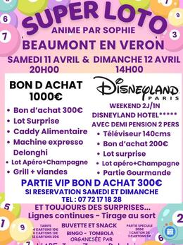 Image du loto Super Loto APE JZR animé par Sophie weekend Dineyland Paris