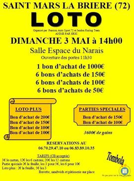 Image du loto Loto organisé par Passion Auto Sport 72, animé par Eric