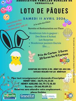 Image du loto Loto de Pâques Association Familles Rurales