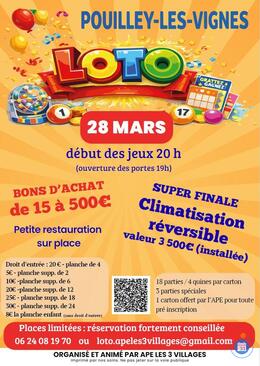 Image du loto Loto APE les 3 villages