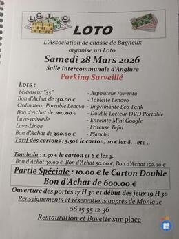 Image du loto Loto association chasse de Bagneux