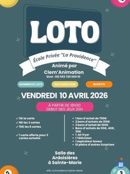 Affiche du loto Super loto animé par Clément ( SANS RESERVATION)