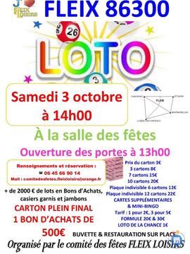 Image du loto Loto du comité des fêtes fleix loisirs