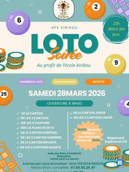 Image du loto Loto organise par l ape kirikou de brissarthe