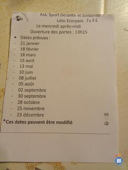 Image du loto Petit loto d'après midi org sport détente et solidarité