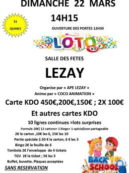 Image du loto loto'APE LEZAY' animé par COCO ANIMATION