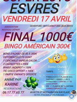 Image du loto Loto pour assoc nouveau départ animé par karine