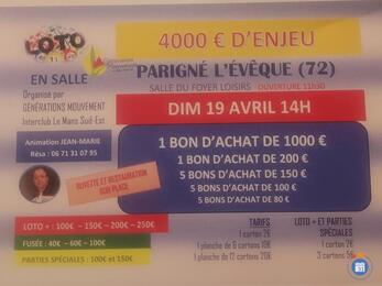 Image du loto Super loto generation-mouvement interclub, a .jean marie