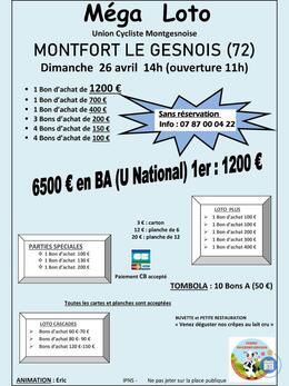 Image du loto Méga LOTO Union Cycliste Montgesnoise