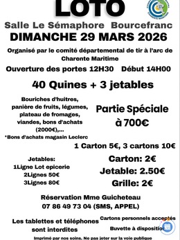 Image du loto Loto comité départemental de tir à l'arc Charente-Maritime