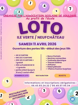 Affiche du loto Loto de l’association scolaire de Soulosse