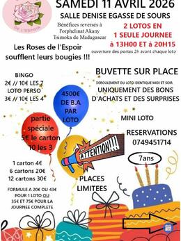 Affiche du loto Super double loto anniversaire des roses de l'espoir