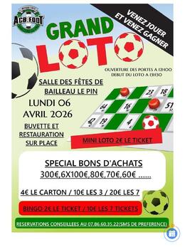 Affiche du loto Super loto de l'acb foot de bailleau le pin