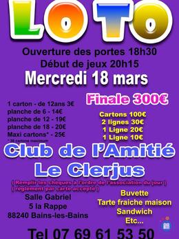 Image du loto Club de l'Amitié Le-Clerjus