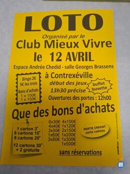 Affiche du loto Loto club mieux vivre