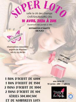 Affiche du loto loto au profit des papillons d'avenir pour Kim-Aya