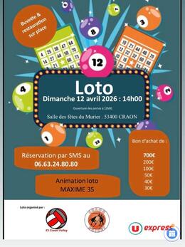 Affiche du loto Super loto organisé par le volley et le basket