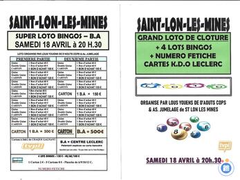 Affiche du loto Grand loto bingos avec Fétiche de Clôture
