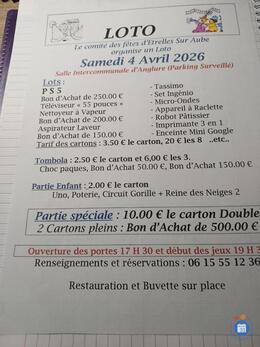Image du loto Loto du comité des fêtes de Etrelle sur aube
