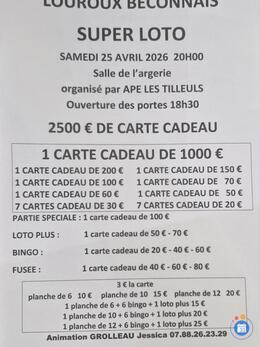 Image du loto Super loto organise par ape les tilleuls