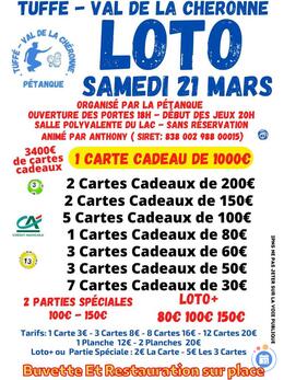 Image du loto organisée par la pétanque de tuffé