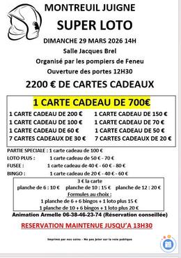Image du loto Super loto organisé par LES POMPIERS DE FENEU