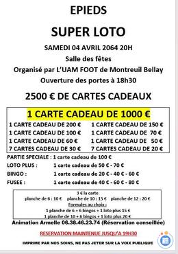 Image du loto Super loto organisé par l'UAM FOOTBALL