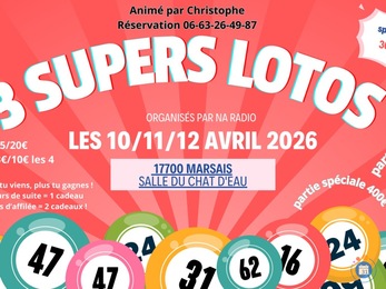 Affiche du loto 3 supers lotos organisé par NA RADIO