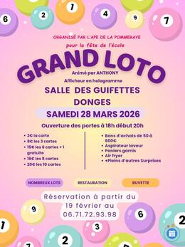 Image du loto Loto APE de la pommeraye pour fête de l'école