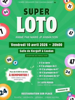 Affiche du loto SUPER LOTO animé par Marie JP Animation