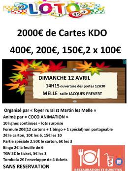 Image du loto loto' foyer rural st martin les melle, coco animation'