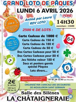Affiche du loto Grand loto de paques anime par laura rdv loto