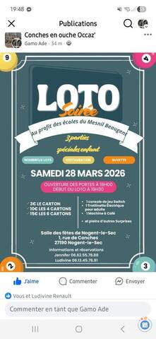 Image du loto Loto pour les écoles du Mesnil Beaugent