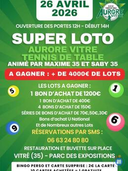 Image du loto Super loto organisé par l'Aurore tennis de table