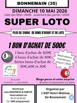 Image du loto Super loto organisé par l’ape Henri Matisse