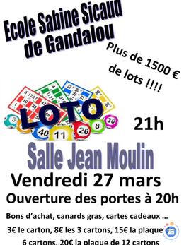 Image du loto Loto de l'Ecole Sabine Sicaud de Gandalou