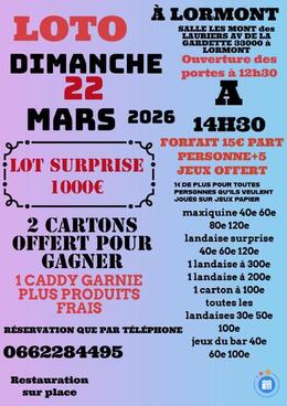 Image du loto loto cartons offert pour caddy garnie