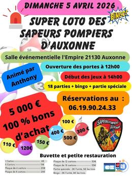 Image du loto Super Loto des Sapeurs Pompiers d'Auxonne
