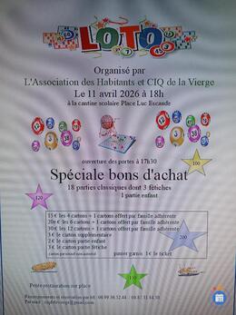 Affiche du loto Loto De L'Association des Habitants et CIQ de la Vierge