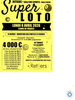 Affiche du loto Super loto animé par animloto35 bernard