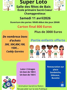 Affiche du loto Loto de APEL Sacré cœur